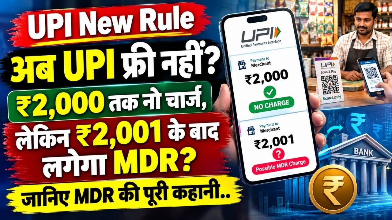 UPI New Rule: अब UPI फ्री नहीं? ₹2,000 तक नो चार्ज, ₹2,001 के बाद लगेगा MDR? जानिए पूरा मामला..