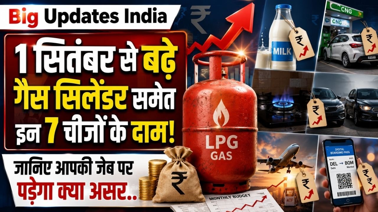 Big Updates India: 1 सितंबर से बढ़े गैस सिलेंडर समेत इन 7 चीजों के दाम; जानिए आपकी जेब पर क्या असर पड़ेगा..