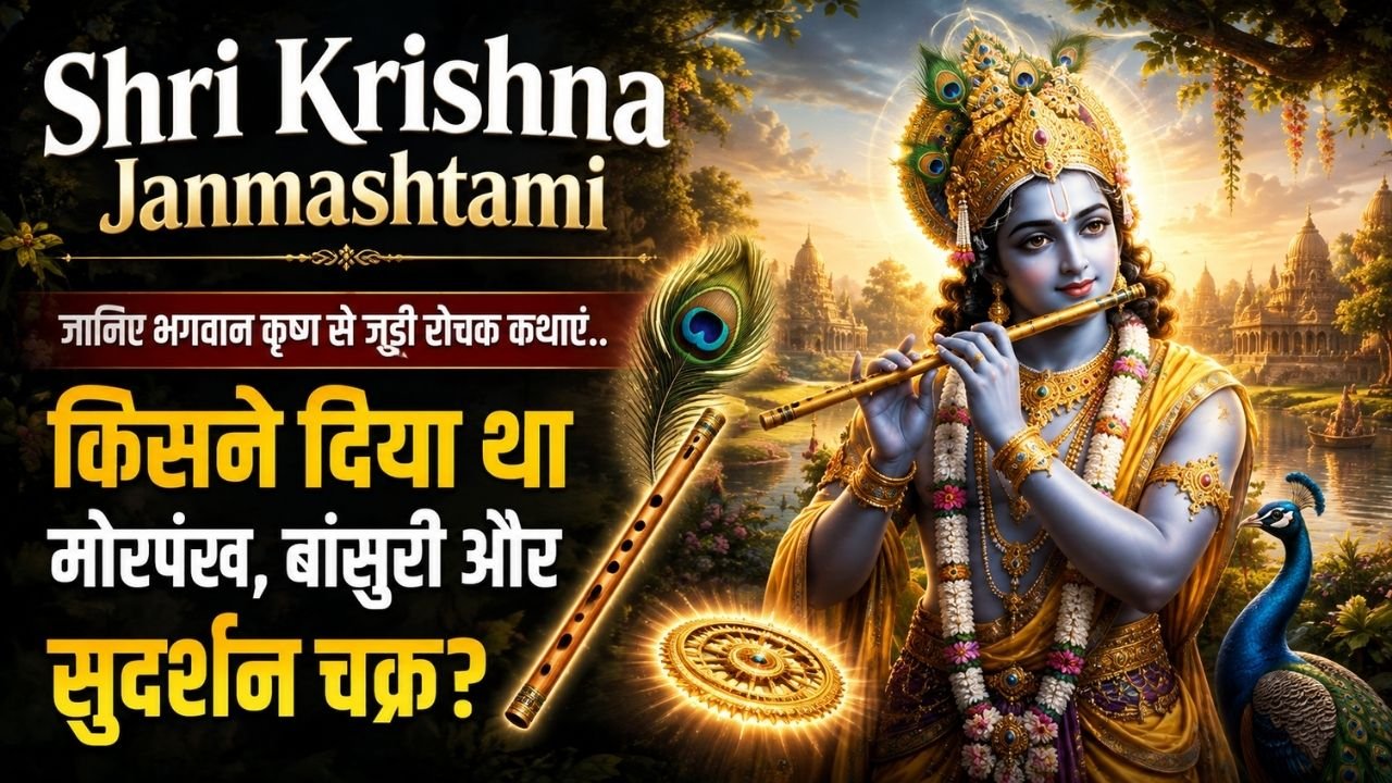 Shri Krishna Janmashtami पर जानिए भगवान कृष्ण से जुड़ी रोचक कथाएं; किसने दिया था मोरपंख, बांसुरी और सुदर्शन चक्र?