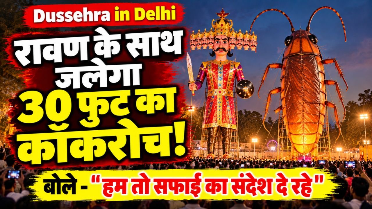 Dussehra in Delhi: रावण के साथ जलेगा 30 फुट का कॉकरोच! बोले - "हम तो सफाई का संदेश दे रहे"