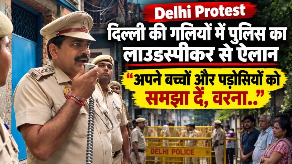 Delhi Protest: दिल्ली की गलियों में पुलिस का लाउडस्पीकर से ऐलान - "अपने बच्चों और पड़ोसियों को समझा दें, वरना.."