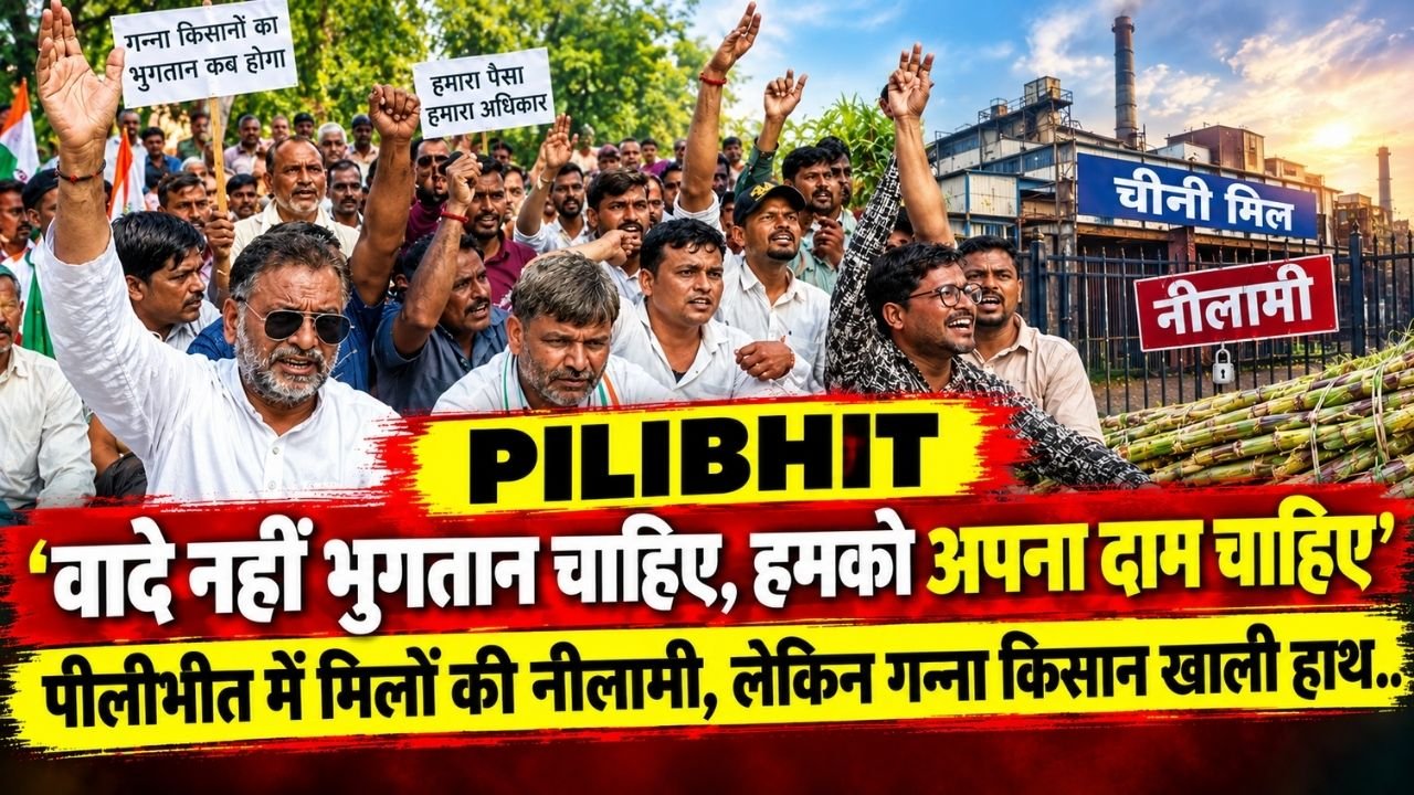 Pilibhit News: 'वादे नहीं भुगतान चाहिए, हमको अपना दाम चाहिए' - किसान! मिलों की नीलामी, लेकिन किसान खाली हाथ..