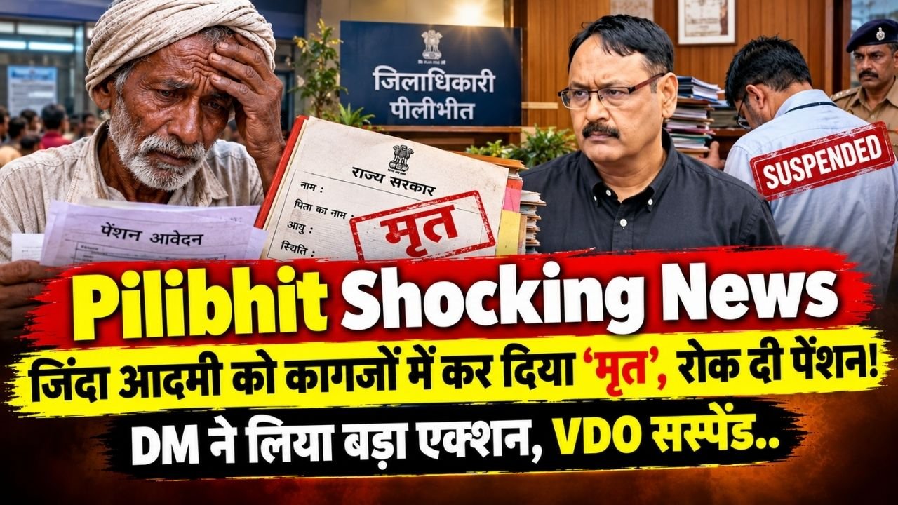 Pilibhit Shocking News: जिंदा आदमी को कागजों में कर दिया ‘मृत’, रोक दी पेंशन! DM ने लिया बड़ा एक्शन, VDO सस्पेंड..